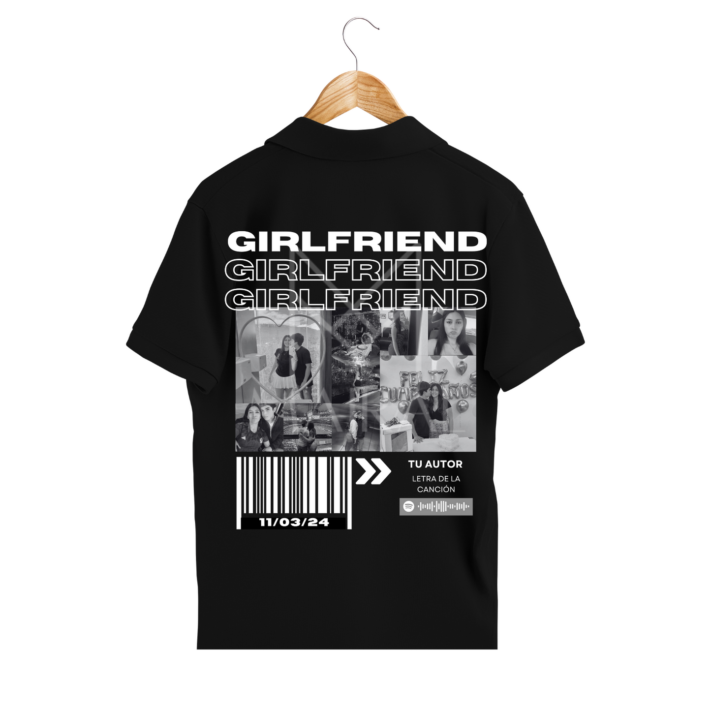 Camiseta Girlfriend blanca o negra